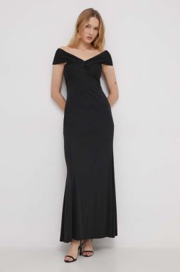 Šaty Lauren Ralph Lauren čierna farba,maxi,rovný strih,253925920