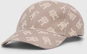 Bavlnená šiltovka Tommy Hilfiger béžová farba,vzorovaná,AW0AW15781