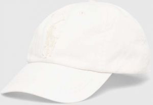 Bavlnená šiltovka Polo Ralph Lauren biela farba, s nášivkou, 710935043