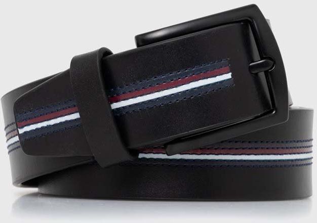 Kožený opasok Tommy Hilfiger pánsky,tmavomodrá farba,AM0AM12164