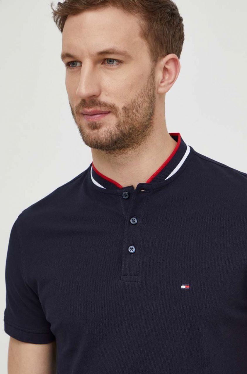 Polo tričko Tommy Hilfiger pánsky, tmavomodrá farba, jednofarebný, MW0MW34752