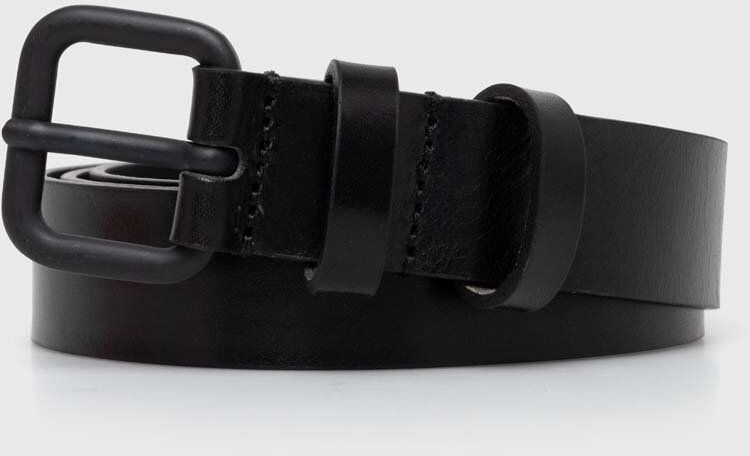 Kožený opasok Diesel B-INLAY BELT dámsky, čierna farba, X09575.PR666