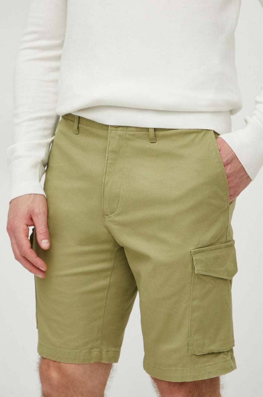 Šortky Tommy Hilfiger pánske, zelená farba, MW0MW23573