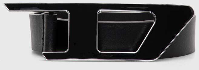 Kožený opasok Diesel D LOGO B-DLOGO II BELT dámsky,čierna farba,X09917.PR227