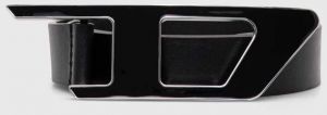 Kožený opasok Diesel D LOGO B-DLOGO II BELT dámsky,čierna farba,X09917.PR227