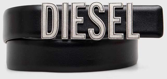 Kožený opasok Diesel B-DIESEL RIVETS BELT dámsky, čierna farba, X09790.P6364