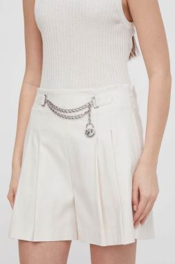 Šortky Lauren Ralph Lauren dámske,béžová farba,jednofarebné,vysoký pás,200932961