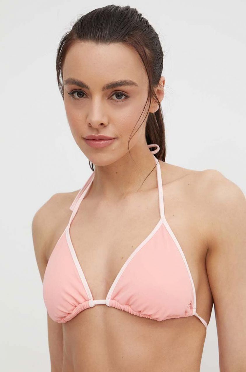 Plavková podprsenka Tommy Hilfiger ružová farba, jemne vystužený košík, UW0UW05239