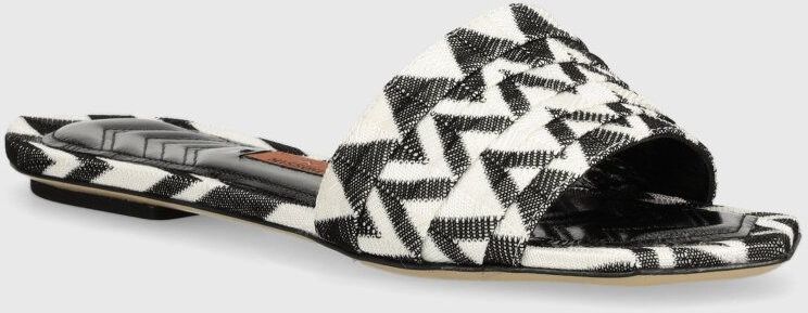 Šľapky Missoni Gia Flat dámske, čierna farba, M32_022