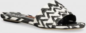 Šľapky Missoni Gia Flat dámske, čierna farba, M32_022