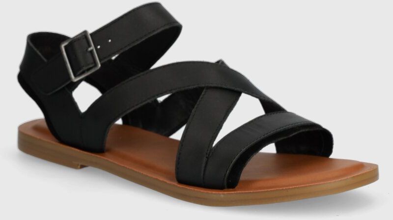 Kožené sandále Toms Sloane dámske, čierna farba, 10020800