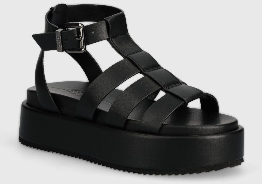 Sandále Buffalo Noa Greek Sandal dámske, čierna farba, na platforme, 1602209.BLK
