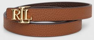 Obojstranný kožený opasok Lauren Ralph Lauren dámsky, hnedá farba, 412912038