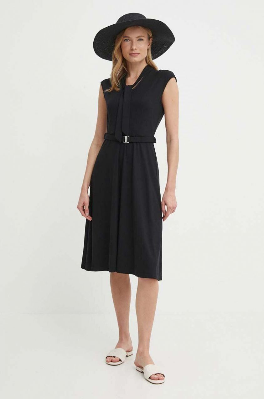 Šaty Lauren Ralph Lauren čierna farba, mini, áčkový strih, 250933440
