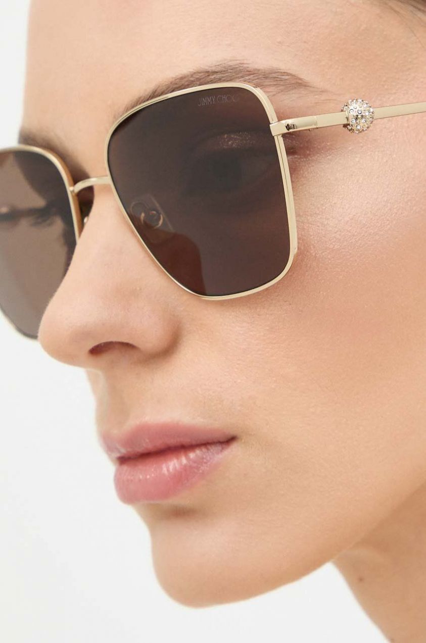 Slnečné okuliare Jimmy Choo dámske, hnedá farba, 0JC4005HB,