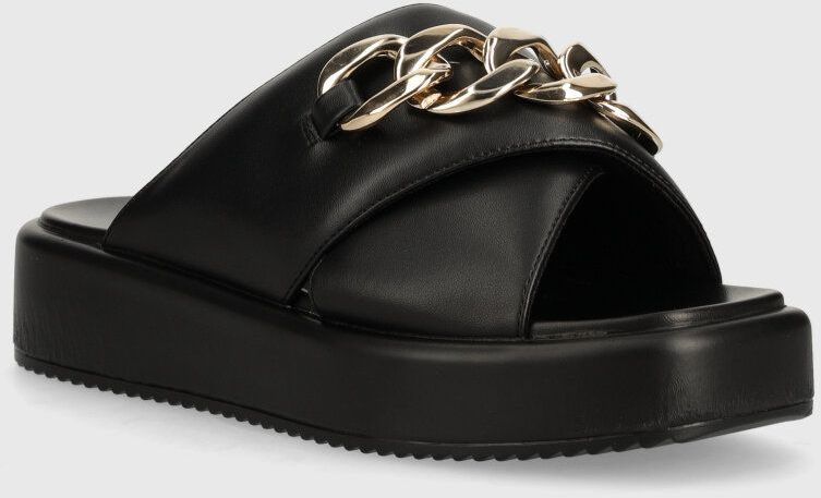 Šľapky Buffalo Mia Cross Chain dámske, čierna farba, na platforme, 1602227.BLK