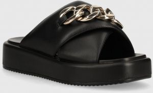 Šľapky Buffalo Mia Cross Chain dámske, čierna farba, na platforme, 1602227.BLK