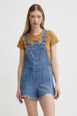 Nohavice na traky Hollister Co. dámske, jednofarebné, vysoký pás