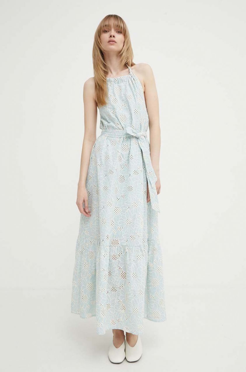 Bavlnené šaty Bruuns Bazaar WoodbineBBKaia dress maxi, áčkový strih, BBW3949