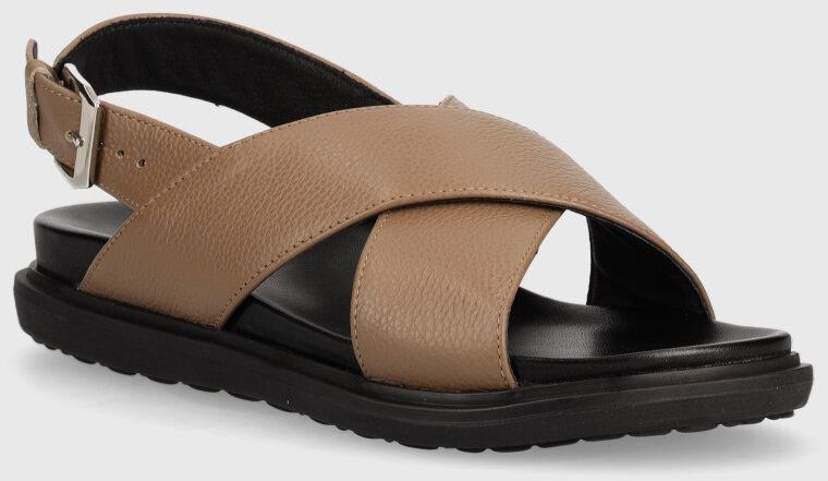 Kožené sandále GARMENT PROJECT Lola Sandal dámske, hnedá farba, GPWF2545