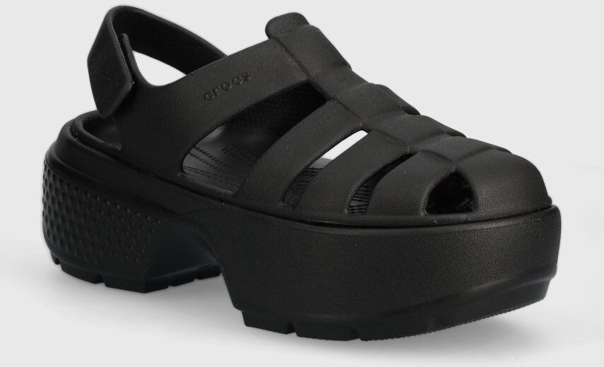 Sandále Crocs Stomp Fisherman Sandal dámske, čierna farba, na platforme, 209938