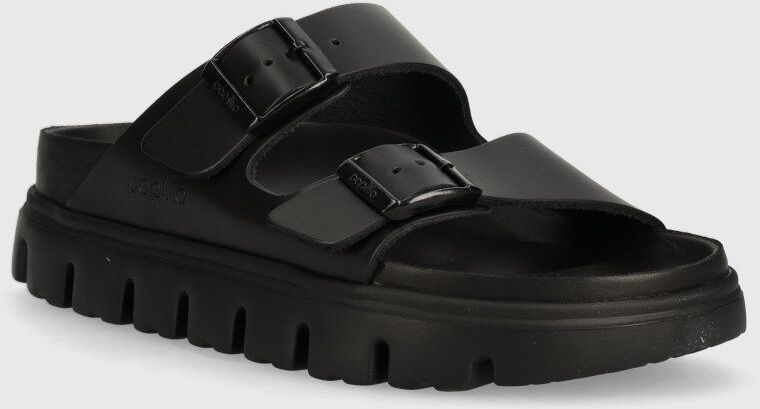 Kožené šľapky Birkenstock BIRKENSTOCK X PAPILLIO Arizona Chunky Exq dámske, čierna farba, 1024565