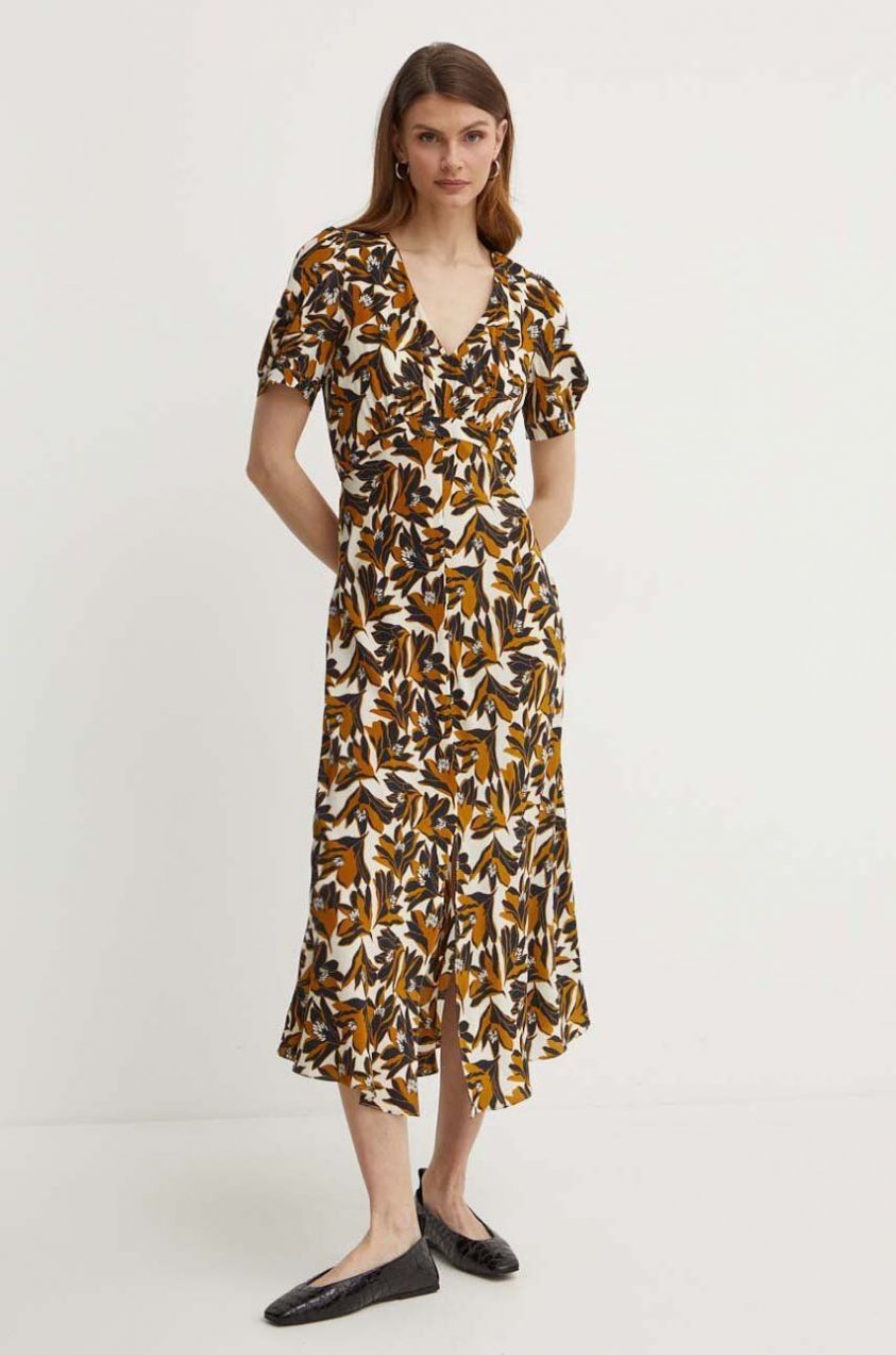 Hodvábne šaty Weekend Max Mara midi, áčkový strih, 2415221043600