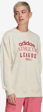 Mikina adidas Originals HL0048-cream, dámska, béžová farba, s potlačou
