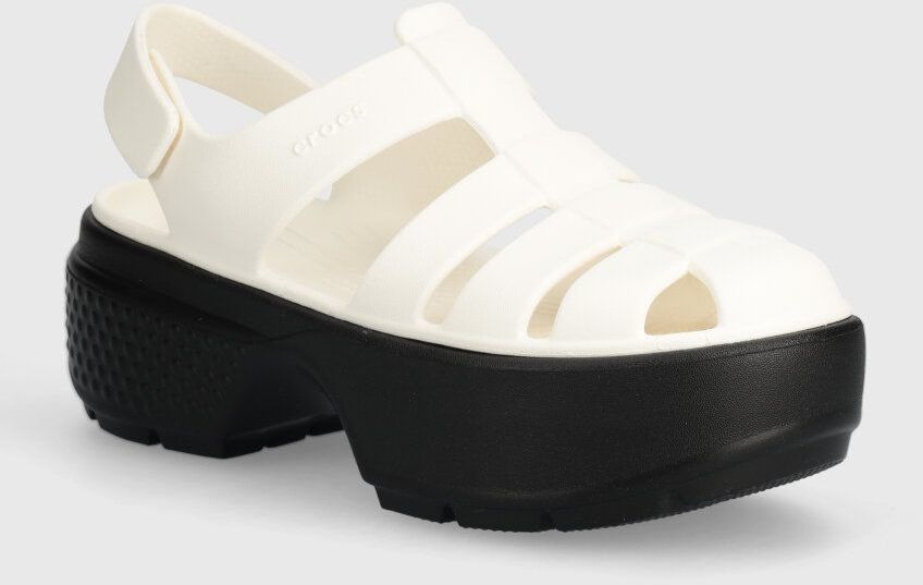 Sandále Crocs Stomp Fisherman Sandal dámske, biela farba, na platforme, 209938