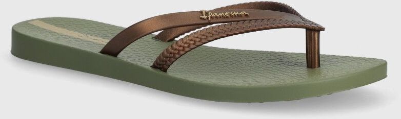 Žabky Ipanema BOSSA FEM dámske, zelená farba, na plochom podpätku, 82067-AQ497