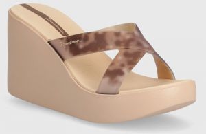 Šľapky Ipanema HIGH FASHION dámske, béžová farba, na kline, 83520-AQ407