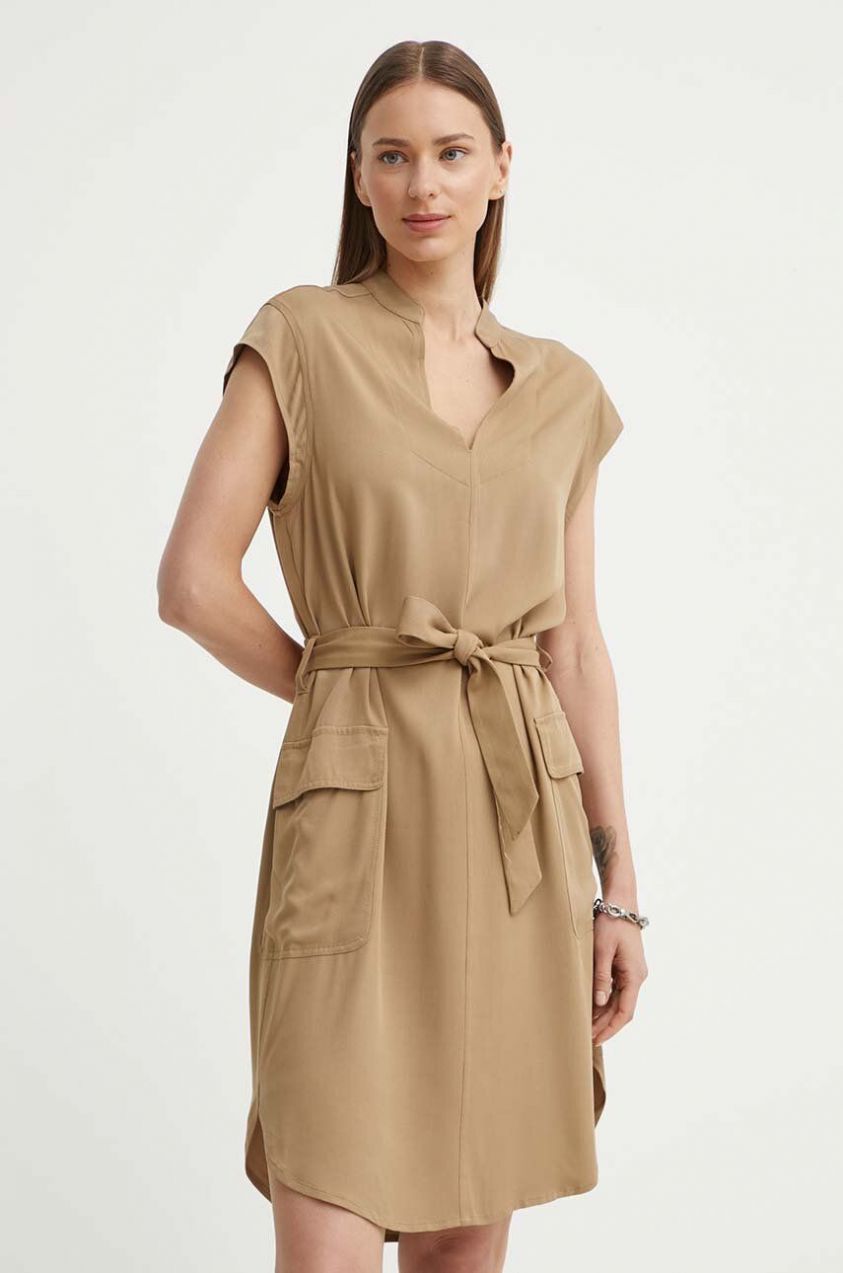 Šaty G-Star Raw béžová farba, mini, rovný strih, D24622-D573