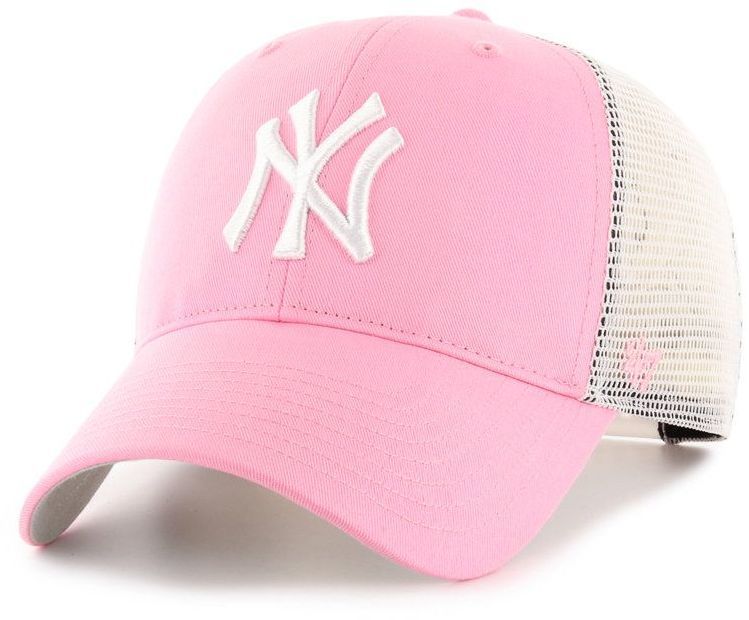 Čiapka 47 brand MLB New York Yankees ružová farba, s nášivkou, B-BRANS17CTP-RSA