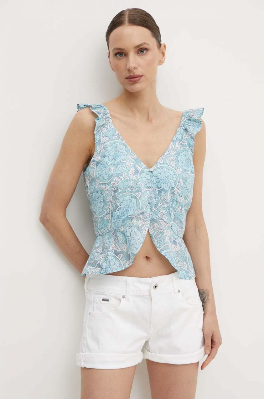 Bavlnený top Pepe Jeans EMILIA vzorovaná, PL304799