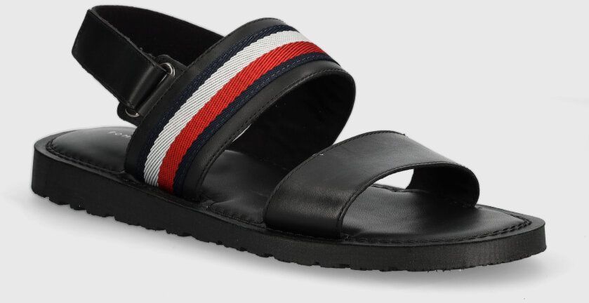 Sandále Tommy Hilfiger CORE LTH STRAPPY SANDAL pánske, čierna farba, FM0FM05009