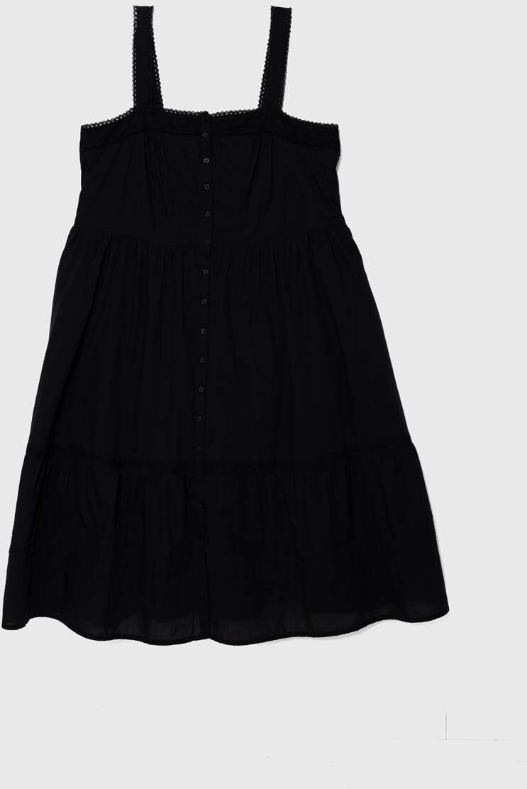 Bavlnené šaty Levi's čierna farba, maxi, áčkový strih, A8649