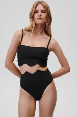 Plavková podprsenka Undress Code Chic čierna farba, mäkké košíky