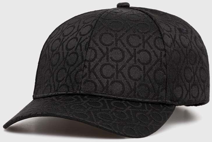 Šiltovka Calvin Klein čierna farba, vzorovaná, K60K612032