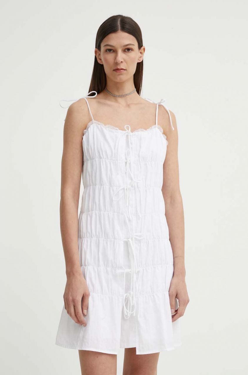 Bavlnené šaty Résumé BernadetteRS Short Dress biela farba, mini, rovný strih, 121691175