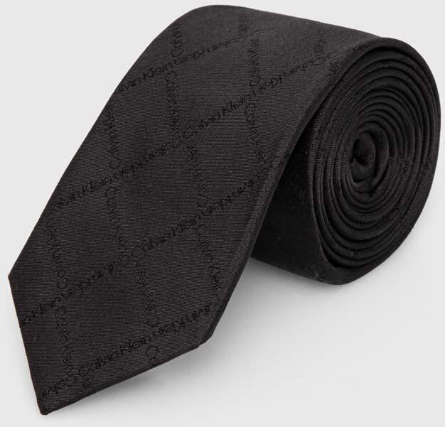 Hodvábna kravata Calvin Klein čierna farba, K10K113145
