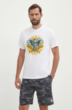 Bavlnené tričko 47 brand MLB Oakland Athletics pánske, biela farba, s potlačou, BC018TEMECH615133WW