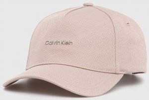 Bavlnená šiltovka Calvin Klein ružová farba, s nášivkou, K60K612764