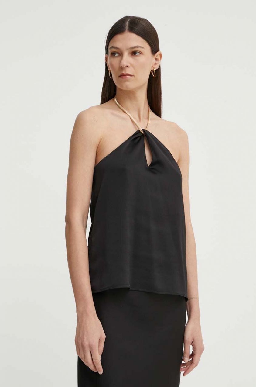 Top Bruuns Bazaar AcaciaBBElla top čierna farba, jednofarebná, BBW3941