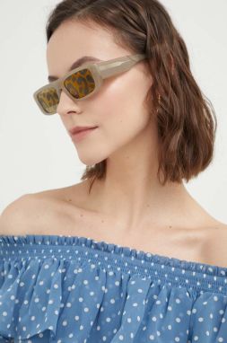 Slnečné okuliare Emporio Armani dámske, béžová farba