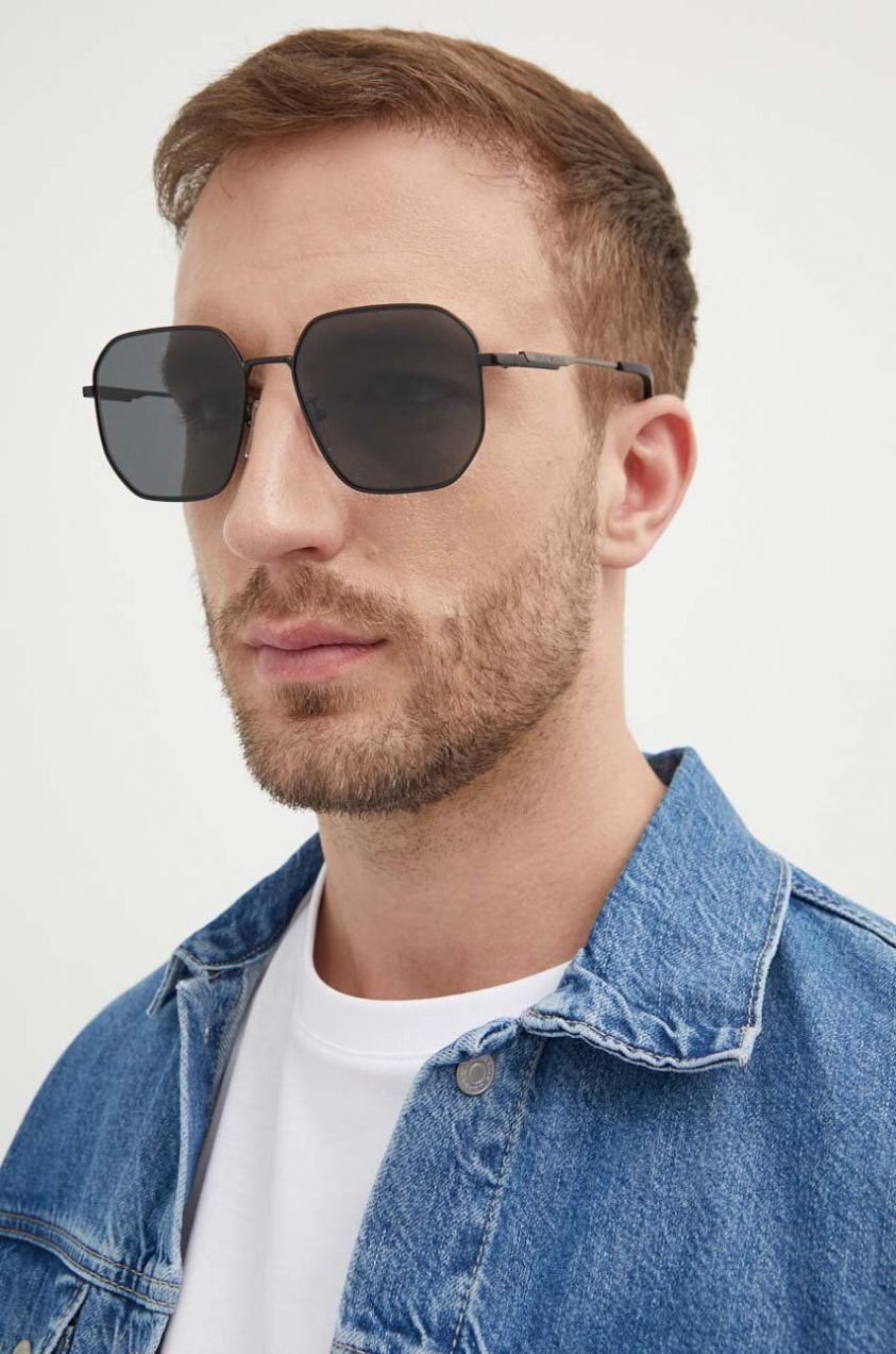 Slnečné okuliare Emporio Armani pánske, čierna farba