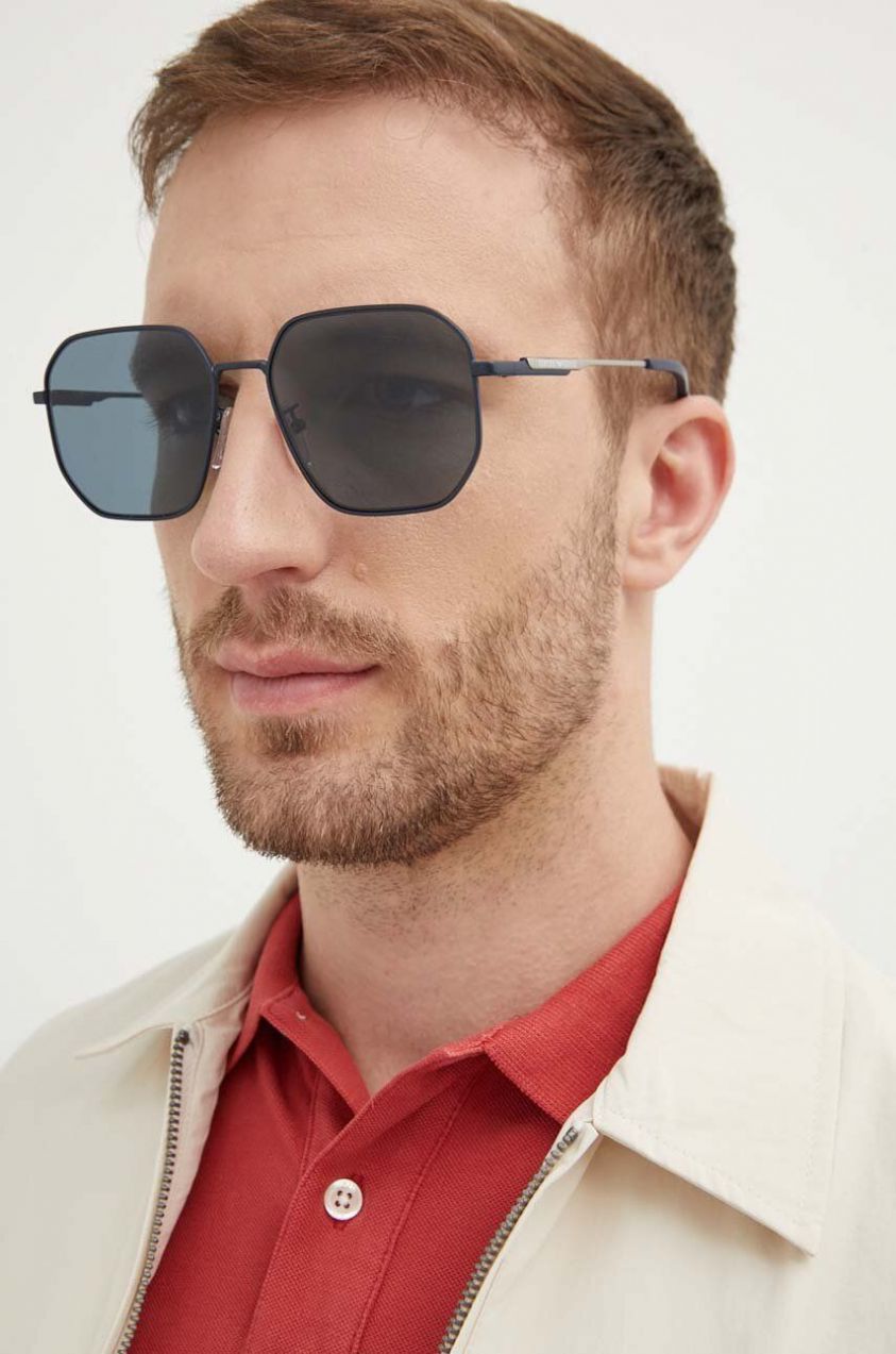 Slnečné okuliare Emporio Armani pánske, čierna farba