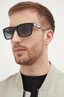 Slnečné okuliare Emporio Armani pánske, čierna farba