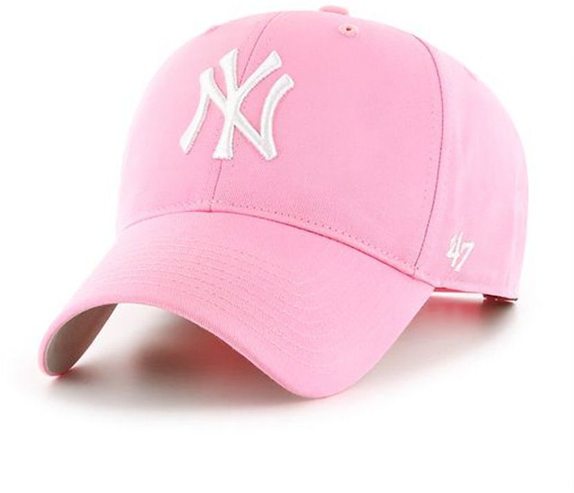Čiapka 47 brand Mlb New York Yankees ružová farba, s nášivkou, B-RAC17CTP-RSA