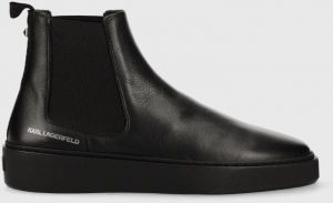 Kožené topánky chelsea Karl Lagerfeld  FLINT pánske, čierna farba, KL53340