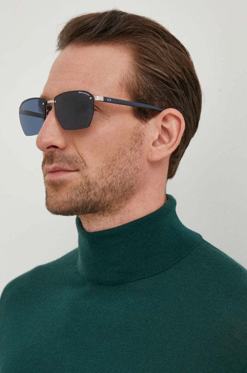 Slnečné okuliare Armani Exchange pánske, tmavomodrá farba, 0AX2048S
